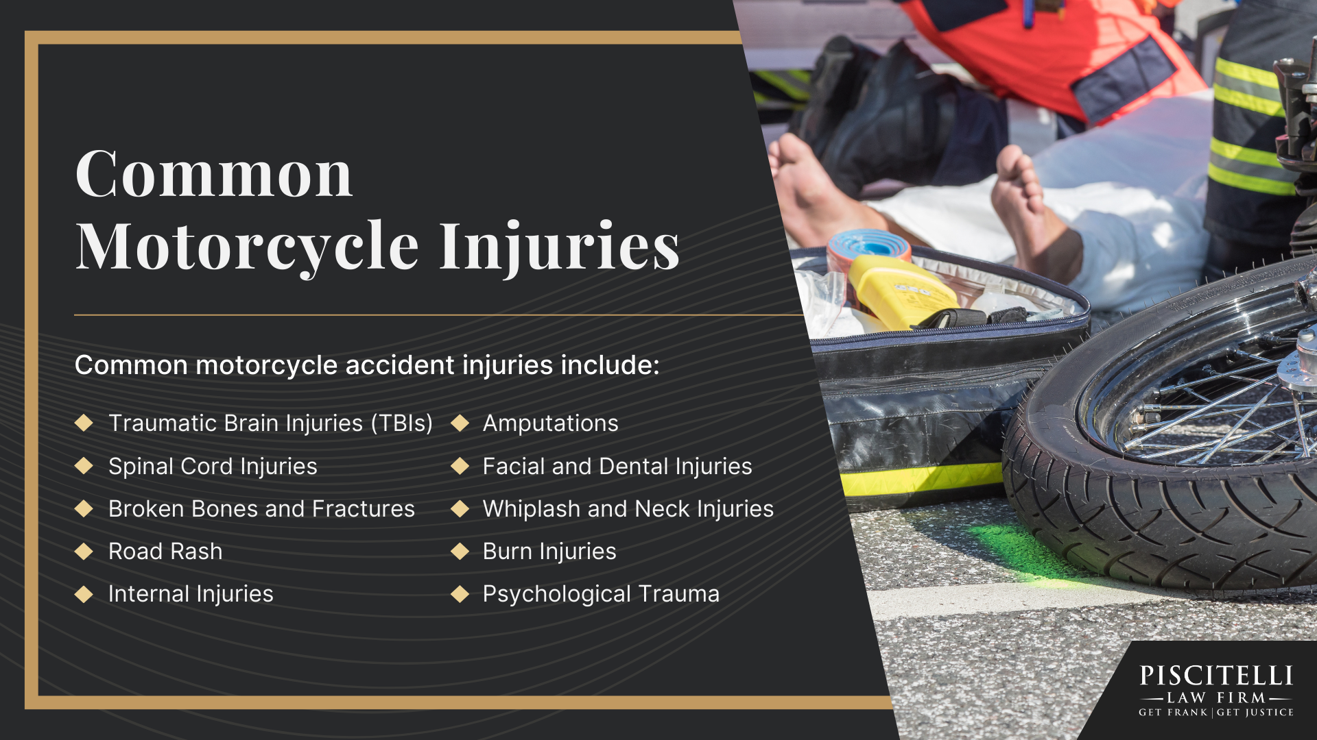Meet Frank Piscitelli_ One of Cleveland's Top Motorcycle Accident Attorneys; What to Do After a Motorcycle Accident in Cleveland, OH_ Steps to Take; Gathering Evidence for a Motorcycle Accident Claim; Common Damages in Motorcycle Accident Cases; What is the Legal Process for a Motorcycle Accident Claim in Ohio; Common Causes of Motorcycle Accidents in Cleveland, OH; Common Motorcycle Injuries