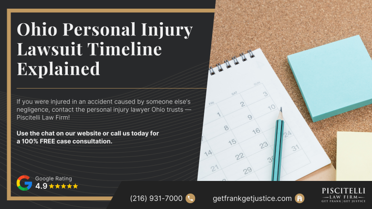 Ohio Personal Injury Lawsuit Timeline Explained; The Steps of a Personal Injury Lawsuit in Ohio Explained; Gathering Evidence for a Personal Injury Lawsuit; Will I Have to Go to Court for My Personal Injury Lawsuit; Hiring a Personal Injury Lawyer_ What Should You Consider; The Piscitelli Law Firm_ Handling Personal Injury Claims Across Ohio