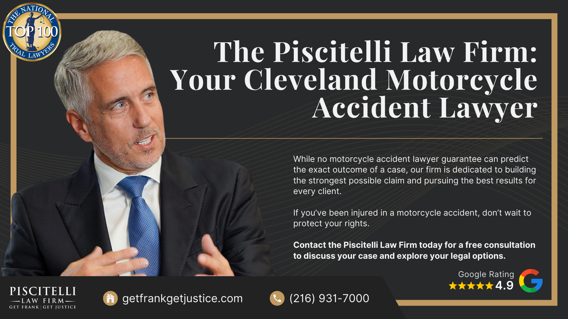 Meet Frank Piscitelli_ One of Cleveland's Top Motorcycle Accident Attorneys; What to Do After a Motorcycle Accident in Cleveland, OH_ Steps to Take; Gathering Evidence for a Motorcycle Accident Claim; Common Damages in Motorcycle Accident Cases; What is the Legal Process for a Motorcycle Accident Claim in Ohio; Common Causes of Motorcycle Accidents in Cleveland, OH; Common Motorcycle Injuries; The Piscitelli Law Firm_ Your Cleveland Motorcycle Accident Lawyer