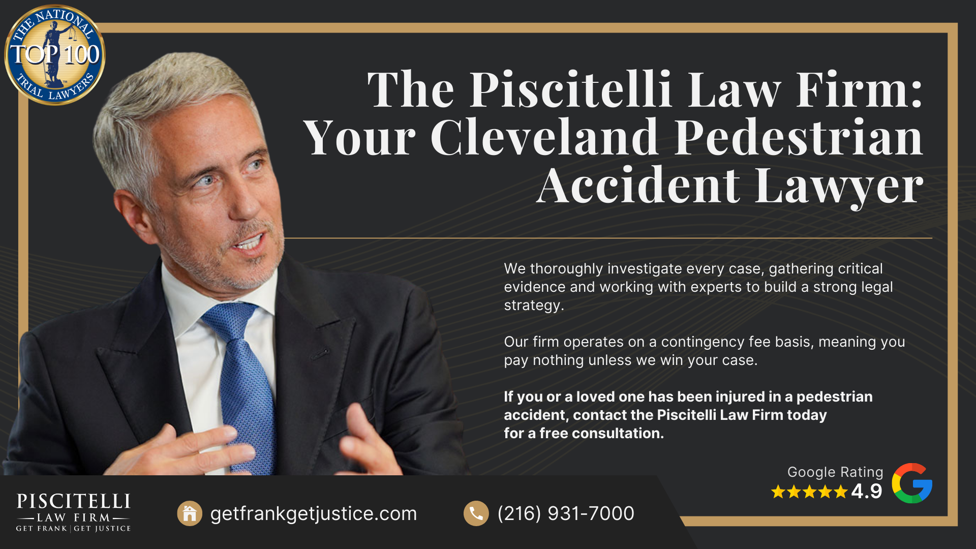Meet Frank Piscitelli_ One of Cleveland's Top Motorcycle Accident Attorneys; What to Do After a Pedestrian Accident in Cleveland, OH; Gathering Evidence for Pedestrian Accident Cases; Damages in a Pedestrian Accident Claim; The Legal Process for a Wrongful Death Lawsuit in Ohio Explained; Common Causes of Pedestrian Accidents; Common Pedestrian Accident Injuries; Do You Qualify for a Pedestrian Accident Claim; The Piscitelli Law Firm_ Your Cleveland Pedestrian Accident Lawyer