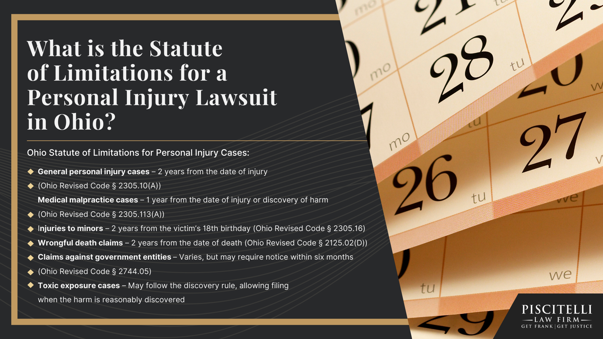 What is the Statute of Limitations for a Personal Injury Lawsuit in Ohio