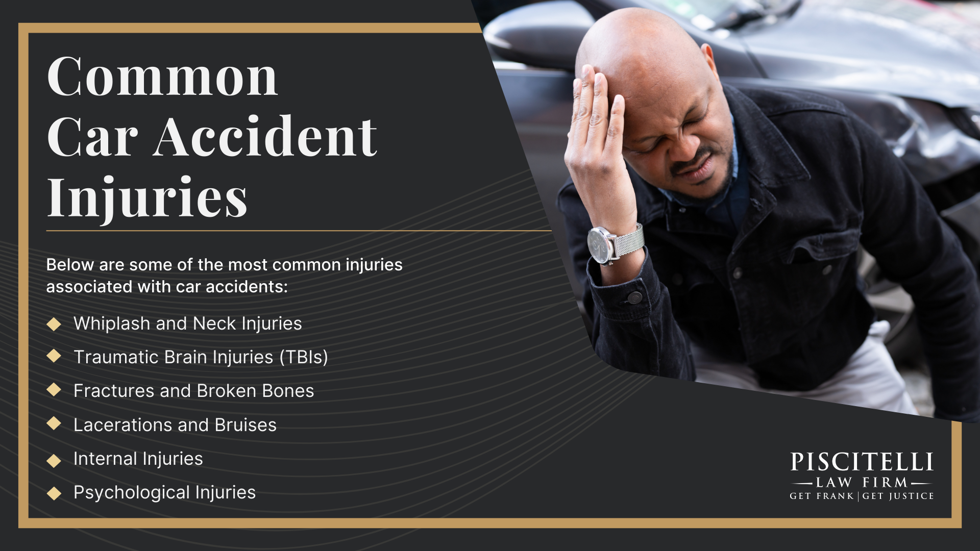 Meet Our Founder and Experienced Car Accident Attorney_ Frank Piscitelli; The Legal Process for Car Accident Claims in Ohio Explained; Gathering Evidence for a Car Accident Claim; Damages in Car Accident Cases Explained; Common Car Accident Injuries