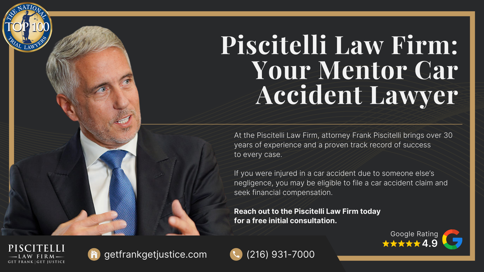 Meet Our Founder and Experienced Car Accident Attorney_ Frank Piscitelli; The Legal Process for Car Accident Claims in Ohio Explained; Gathering Evidence for a Car Accident Claim; Damages in Car Accident Cases Explained; Common Car Accident Injuries; Common Causes of Car Accidents in Mentor; Piscitelli Law Firm_ Your Mentor Car Accident Lawyer