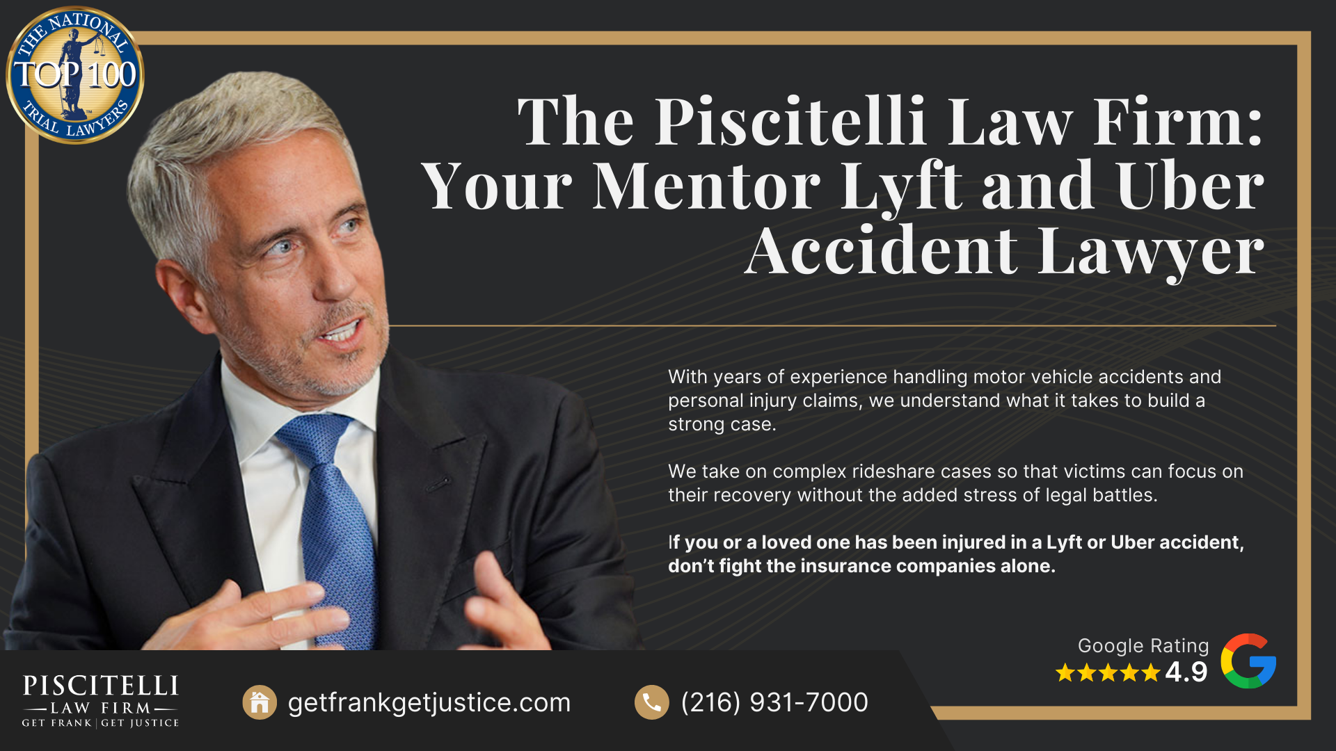 Frank Piscitelli_ One of Mentor's Top Uber & Lyft Accident Attorneys; What to Do After a Car Accident Involving Lyft or Uber Vehicle in Mentor, OH;  Gathering Evidence for Rideshare Accident Cases; Damages in a Rideshare Accident Claim; The Legal Process for Rideshare Accident Cases in Ohio; Do You Qualify for a Rideshare Accident Claim; The Piscitelli Law Firm_ Your Mentor Lyft and Uber Accident Lawyer